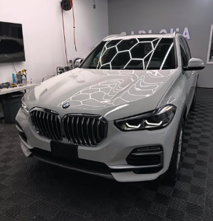 A freshly detailed BMW in the Carlova Auto Spa studio